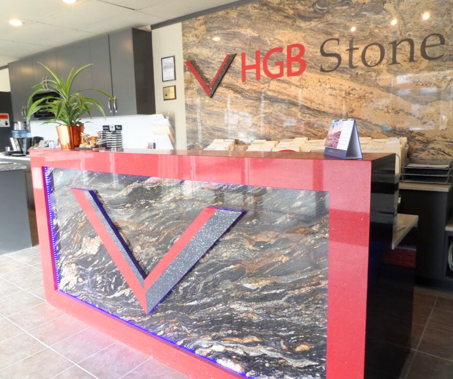 Installed stone countertops