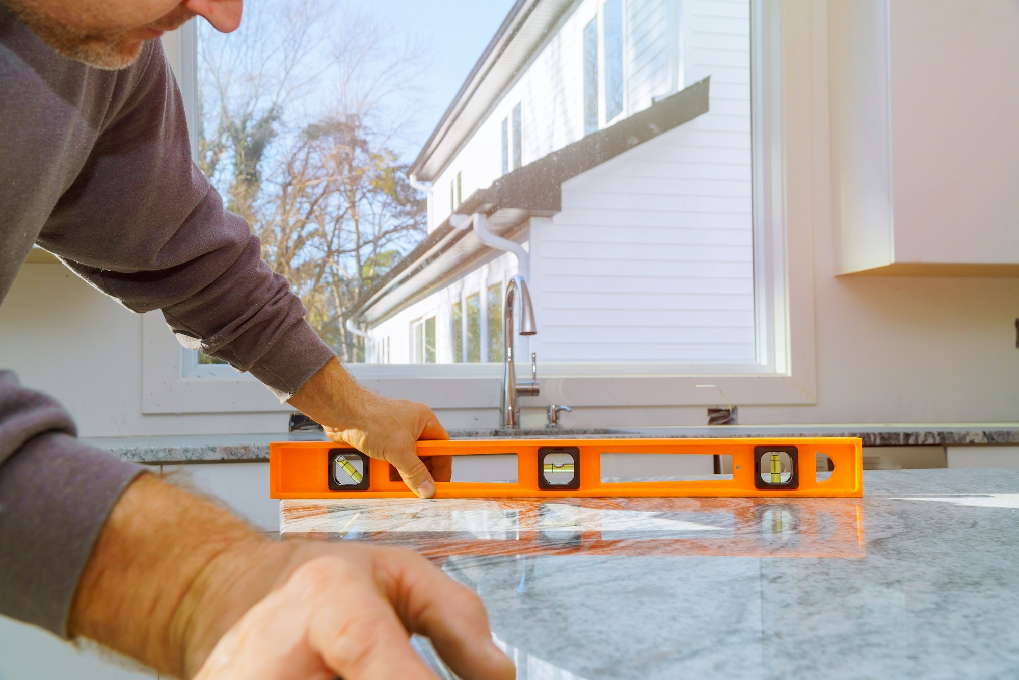 Fabricated granite kitchen countertops